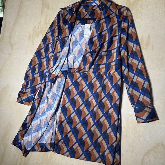 Banana Republic Long Sleeve Dress Satin Wrap Mini Dress Size 6 NWT - Picture 8 of 15